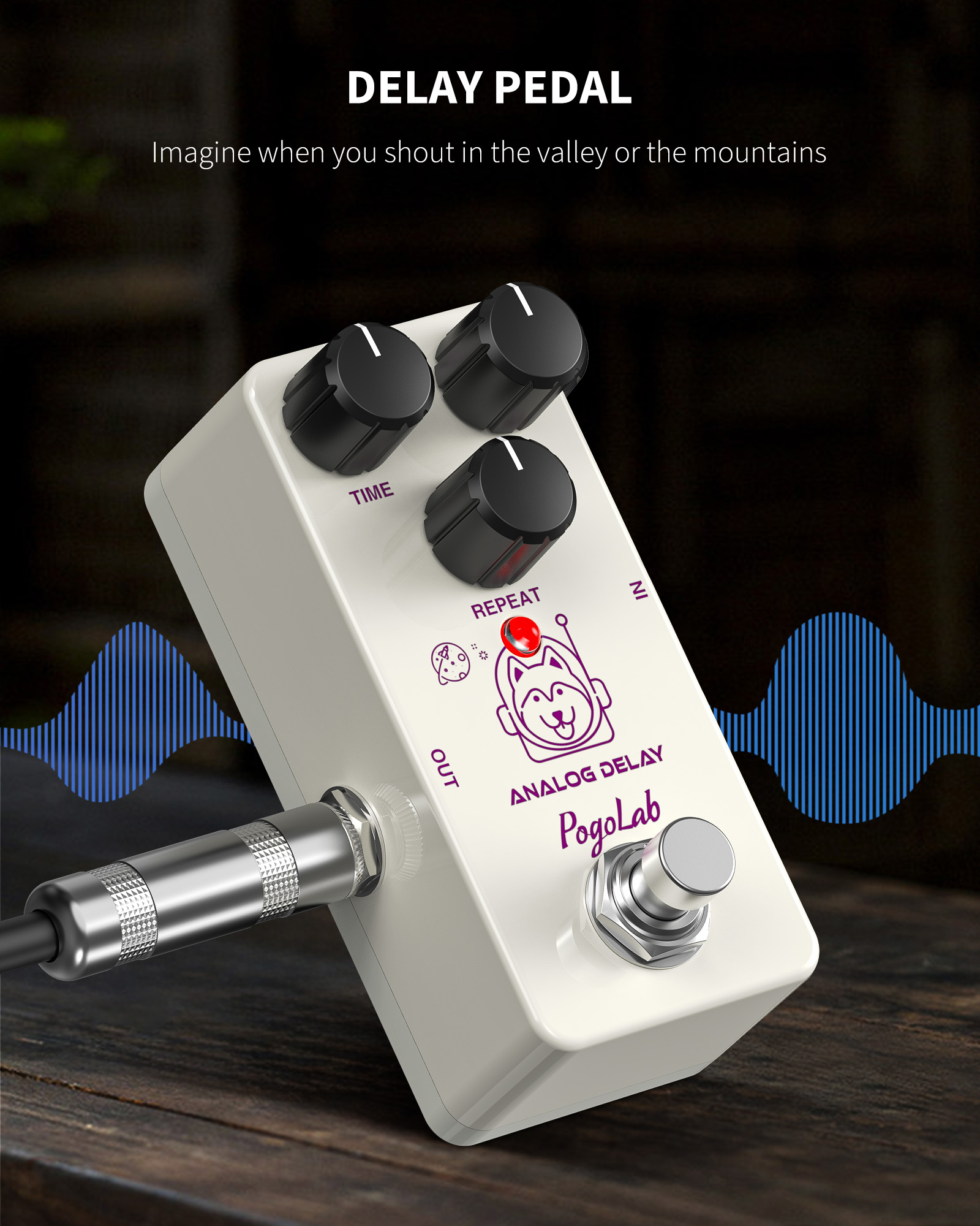 POGOLAB Delay Pedal Delay Pedals for Electric Guitar Analog Delay Guitar Pedal DC 9V True Bypass Mini Delay Pedal