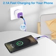 thumbnail image 7 of 2.1A Dual Port USB C Charger Block, Fast Wall Charger Plug with 10FT Type C Charging Cables, Phone Charger Adapter Compatible with iPhone 17 16 15 14 Samsung Galaxy Android Phones, Purple, 7 of 7