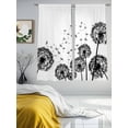 thumbnail image 3 of Dandelion Sheer Curtains 72 Inch Length 2 Panels Set Window Treatments, Black White Modern Country Rustic Plants Rod Pocket Semi Curtains for Living Room/Bedroom/Kitchen Décor, 104"W x 72"L, 3 of 7