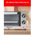 thumbnail image 5 of Betty Crocker 9L Toaster Oven, 2-Slice Toaster with Chrome Plated Front, Stainless Steel Handle, Bake, Broil & Toast Functions, Easy Control Dials, Includes Baking Pan & Rack, BC-5665B, Black/Silver, 5 of 7