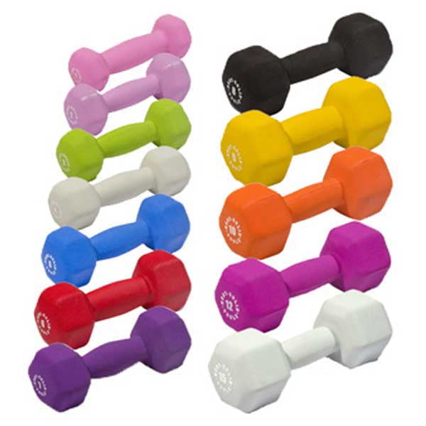 Body Solid Neoprene Dumbbells 10 lb Pair (Orange)