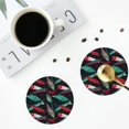 thumbnail image 4 of KLL Fishing Lure Print Drink Coasters Set of 4,PU Leather Absorbent Coasters Set Decorative Coffee Cup Coasters Housewarming Gift for Home Decor-Round Shape, 4 of 6