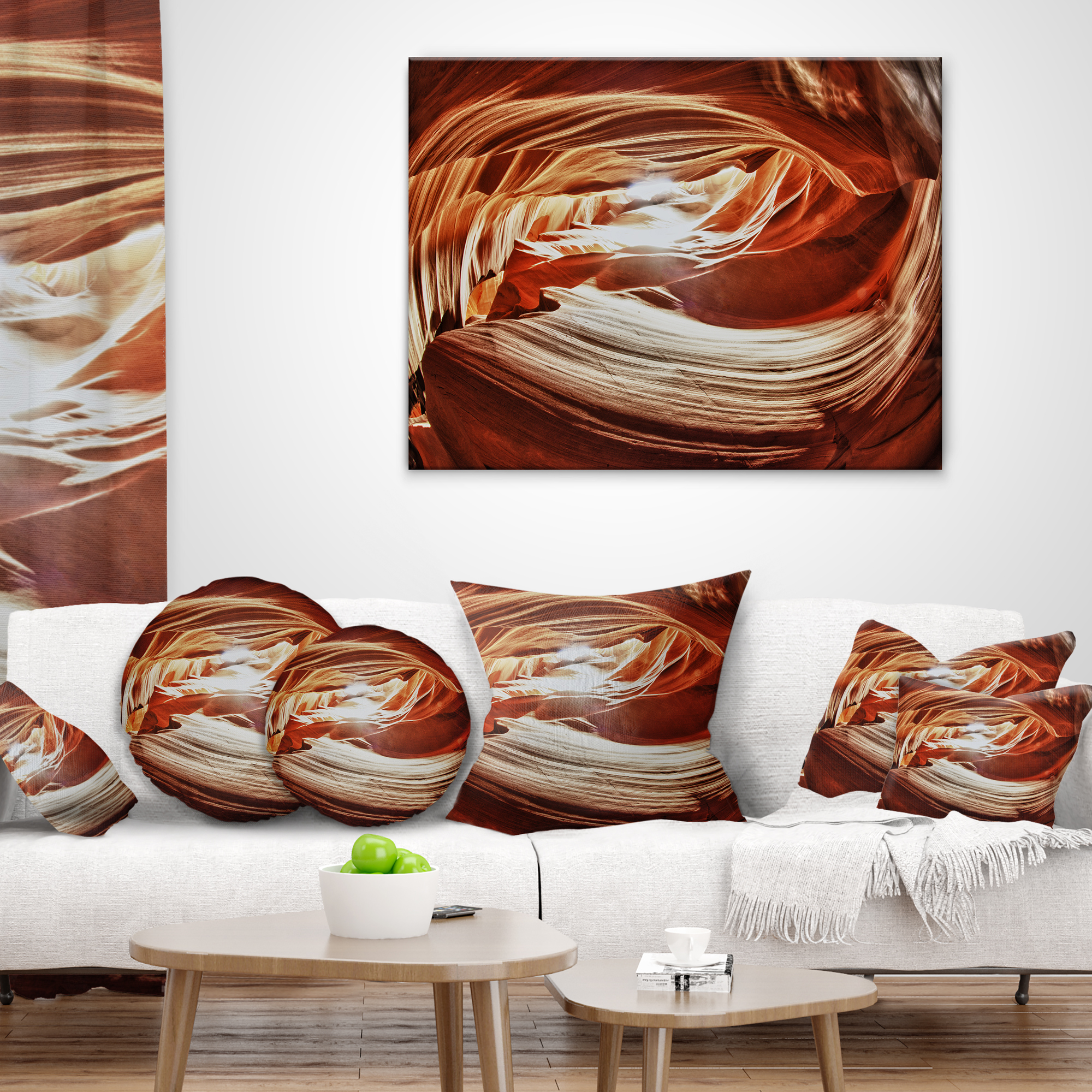 Designart Antelope Canyon Arch - Landscape Photo Throw Pillow - 18x18