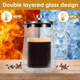thumbnail image 4 of Wekvgz 350/650/1000ml French Press Coffee Maker Double Wall Glass French Press Clear French Press Tea Maker Multifunctional Coffee Press Coffee Maker for Home Office, 4 of 10