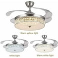 thumbnail image 5 of EAYSG 42"Invisible Ceiling Fan Chandelier Light,Modern Crystal Ceiling Fan Light Remote Control 4 Retractable ABS Blades, 5 of 8