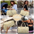 thumbnail image 5 of Garronmavis Yellow Daisy Print Large Quilted Duffle Bag for Women, Cute Weekender Travel Overnight BagGym Dance Carry On Bag with Zipper Pockets, 5 of 7
