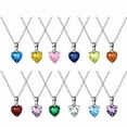 thumbnail image 4 of Birthstone Heart Necklace for Women Solitaire Cz Sterling Silver Ginger Lyne Collection, 4 of 7