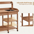 thumbnail image 6 of Renwick Garden Potting Bench with Basin & Drawer, Brown, 6 of 9