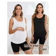 thumbnail image 3 of Yawrut Maternity 4-Piece Tank Tops Sleeveless Ruched Basic Tops Maternity Shirt Vest Mama Clothes, 3 of 8