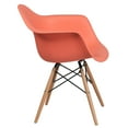 thumbnail image 5 of BizChair 2 Pack Peach Plastic Chair with Arms and Wooden Legs, 5 of 7