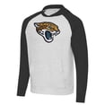thumbnail image 2 of Men's Antigua Heather Gray/Black Jacksonville Jaguars Urgent Raglan Pullover Hoodie, 2 of 3