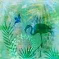 thumbnail image 2 of Haase, Andrea 20x20 White Modern Wood Framed Museum Art Print Titled - Flamingo Tropical Island, 2 of 4