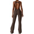 thumbnail image 2 of ABOCIW Monos acampanados para mujer con cuello en V halter bodycon de longitud completa casual mono mono, 2 of 4