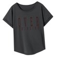 thumbnail image 3 of Camiseta básica para mujer, camiseta informal suave con cuello redondo para oficina XL, 3 of 8