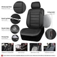thumbnail image 3 of Juego completo de fundas para asientos de coche CAR PASS, universales, de piel, color negro, 3 of 8