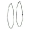 thumbnail image 4 of Primal Silver Sterling Silver Rhodium-plated 2mm Hoop Earrings, 4 of 5