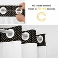thumbnail image 5 of Black Yellow Geometric No Hook Shower Curtain Waterproof, Bathroom Curtains with Snap in Liners and See Through Top Window, Modern Abstract Art Striped Hotel Style Bathtub Curtains Shower 72"Wx96"L, 5 of 8