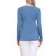 thumbnail image 3 of Suéteres de punto elásticos de manga larga con cuello redondo para mujer, estilo casual y holgado, tops peplum elegantes, color azul M, 3 of 6