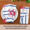 thumbnail image 6 of 6 Pack 20'' x20" Satin Table Napkins Dinner Napkins for wedding Party Decoration events Red Crabs and Blue Stripes, 6 of 6