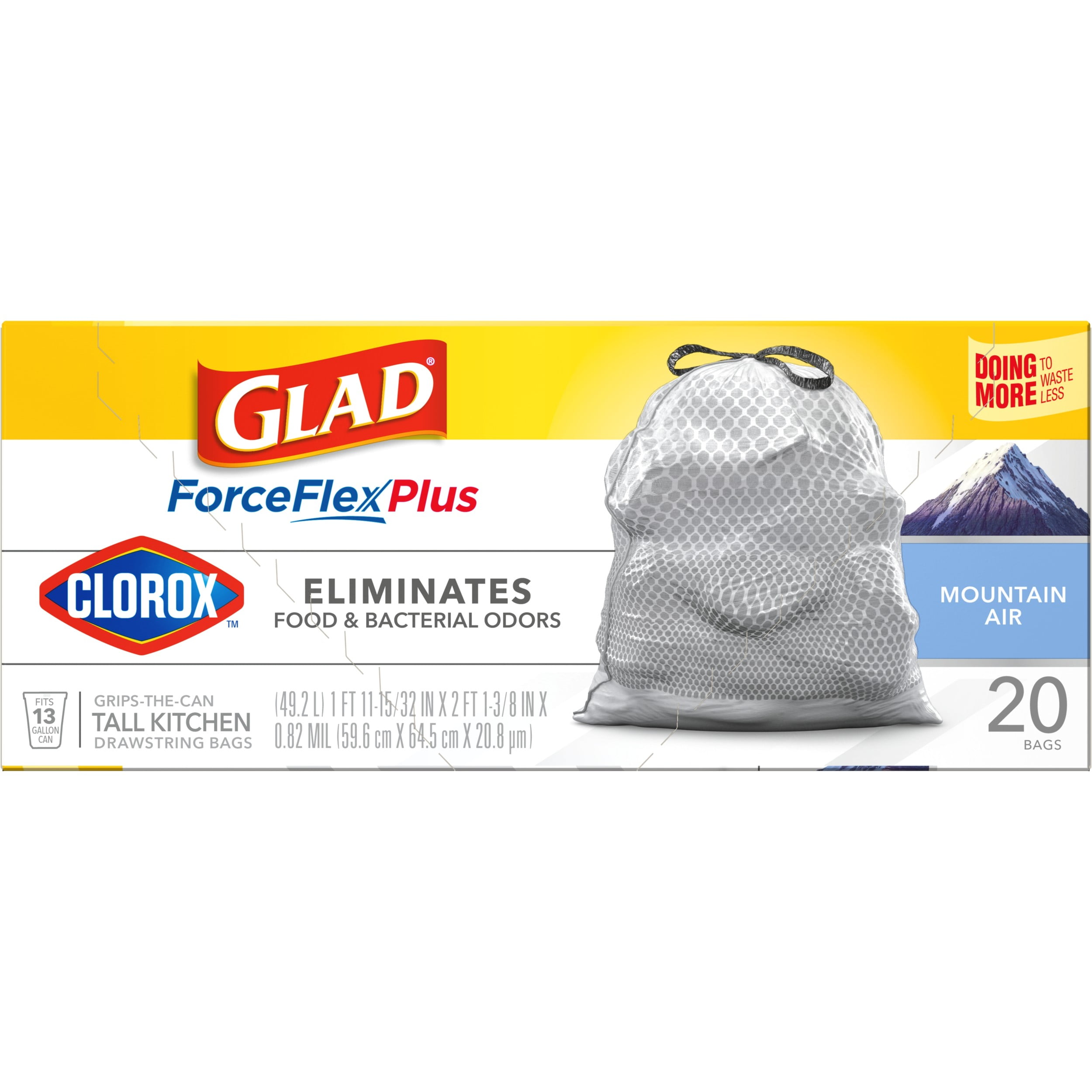 Glad ForceFlex with Clorox 30-Gallons Mountain Air Black Outdoor