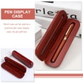 thumbnail image 4 of Dark Red Wooden Ballpoint Pen Case with Single Slot Display - Stylish Office, Business & Writing Accessories Storage Box, 4 of 5