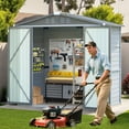 thumbnail image 2 of 6 ft. W x 4 ft. D Outdoor Iron & Solid Wood Tool Storage Shed with Two Doors and Windows, 2 of 7