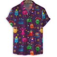 thumbnail image 1 of Cartoon Sea Animals Fish 3d Print Shirt Men StarShells Pattern Short Sleeve Tees Fashion Summer Button Lapel Blouse Tops, 1 of 5