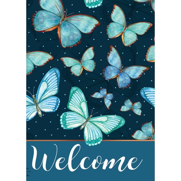 Briarwood Lane Garden Flag 12x18 For Outdoor Blue Butterflies Spring For Spring Garden Flag Flags For Outside