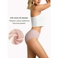 thumbnail image 3 of Buankoxy Cotton Underwear for Women Mid Rise Soft Stretch Breathable Ladies Panties 6 Pack, Size 8, 3 of 6