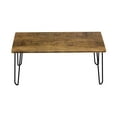 thumbnail image 3 of Lavish Home Modern Industrial Coffee Table with Hairpin Legs (Brown), 3 of 7
