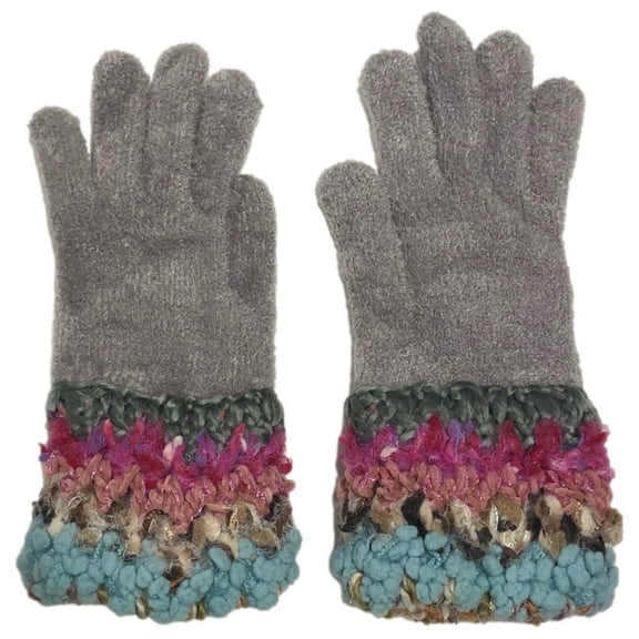 Isotoner Knit Gloves Womens Plush Fleece Lined Blue Speckle