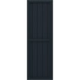thumbnail image 4 of Ekena Millwork 17 1/2"W x 70"H Americraft Five Board Exterior Real Wood Two Equal Panel Framed Board-n-Batten Shutters (Per Pair), Starless Night Blue, 4 of 9