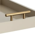 thumbnail image 3 of Kate and Laurel Lipton Mid Century Modern Decorative Wood Tray with Brushed Gold Metal Handles, Sand Brown, 3 of 5