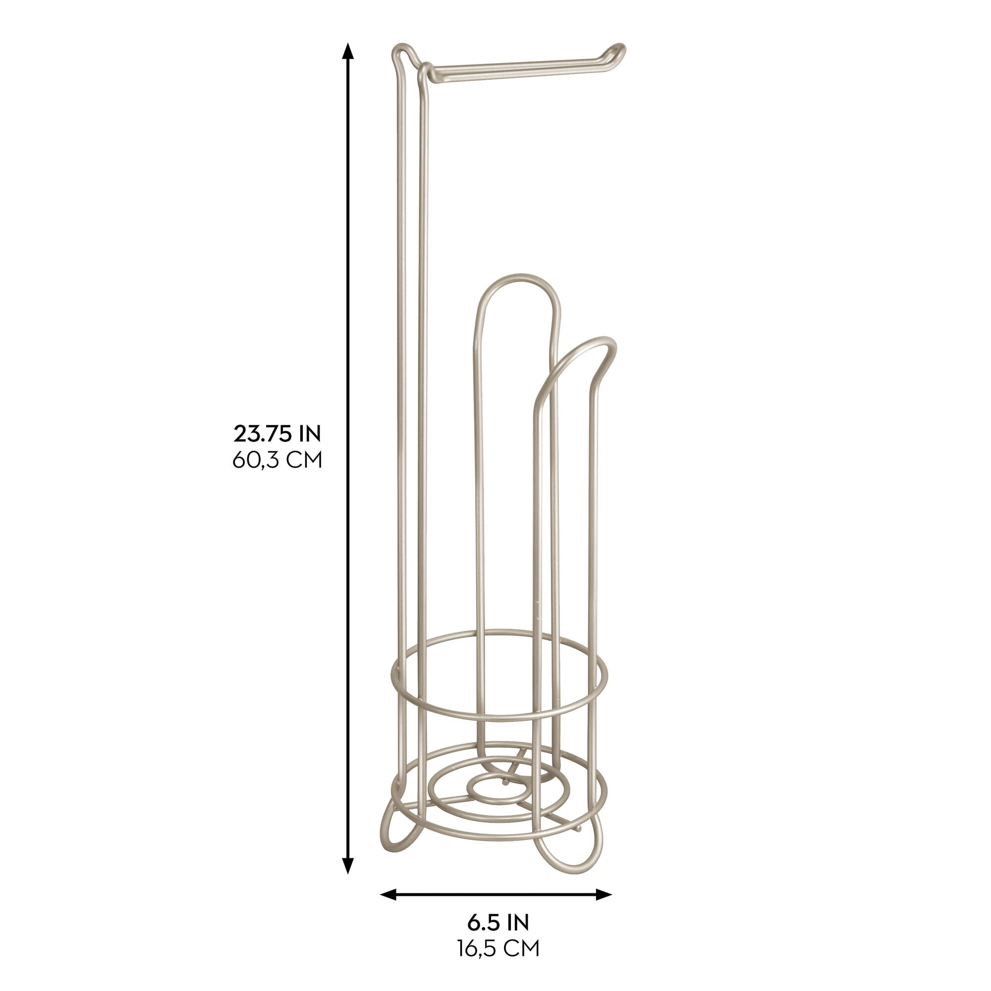 iDesign Classico Toilet Paper Roll Holder with Stand, Satin