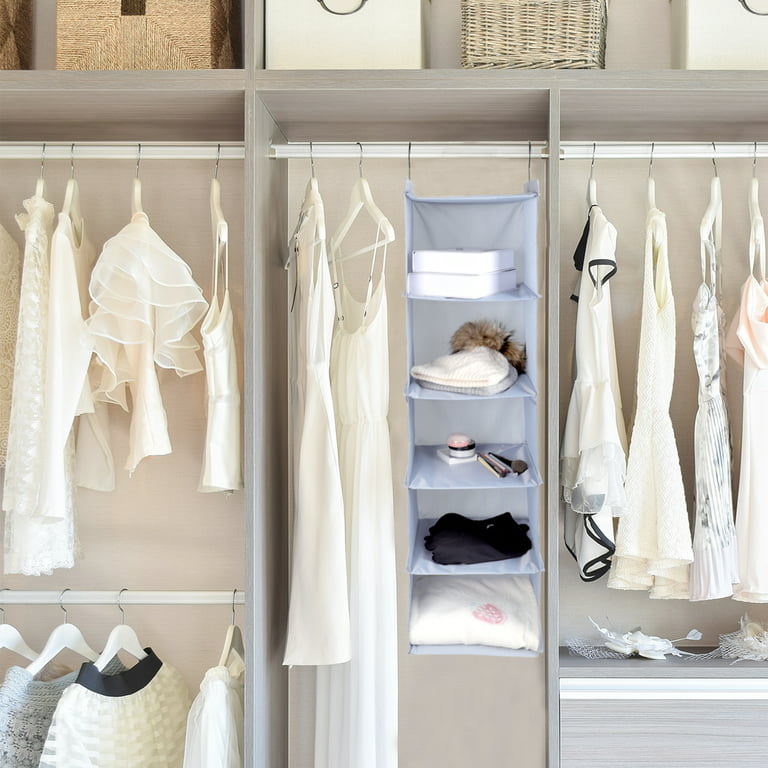 Freestanding Closet Organizer, Garment Rack with 2 Drawers & ShelvesGray in  2023