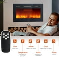 thumbnail image 4 of JoanKaren 30" Electric Fireplace,Ultra Thin Wall Mounted Recessed Heater,Touch & Remote Control,750/1500w,12 Flame Colors,Adjustable Brightness&Timer&Low-Noise Design, 4 of 8