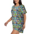 thumbnail image 3 of Womens Pajama Sets With Pocket, Construction Machinery Lounge Sets Short Sleeve Sleepwear PJ Sets for Women, 3 of 6