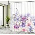 thumbnail image 4 of Sonernt Lavender Shower Curtain, Pastel Cornflowers Bridal Classic Design Gentle Floral Print Wedding Design, Cloth Fabric Bathroom Decor Set with Hooks, 72" W x 72" L inch, Violet White Pink, 4 of 6