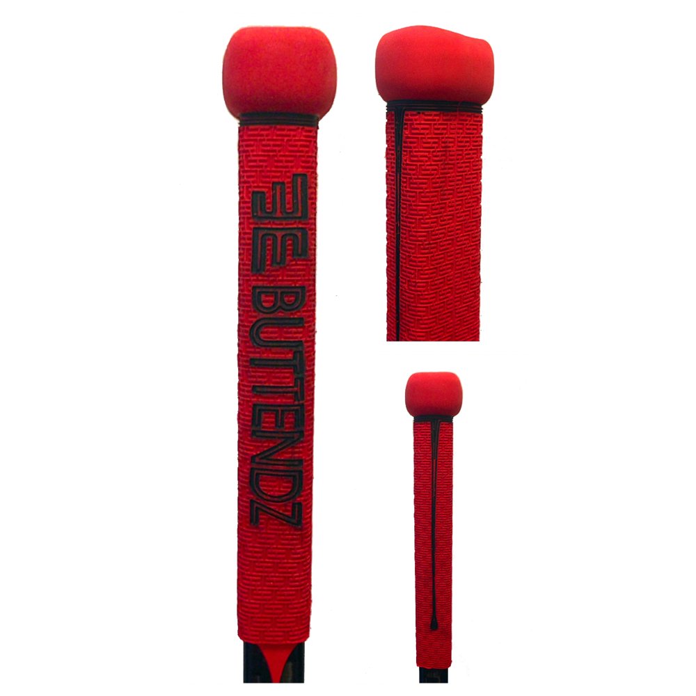 Buttendz FLUX Z Hockey Stick Replacement Grip, Large Knob (RED w/ BLACK