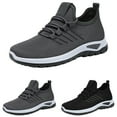 thumbnail image 4 of XIMIN Men Women's Mesh Slip on Sneakers Solid Color Lightweight Breathable Wide Width Walking Shoes Nursing Casual Gym Workout Tennis Footwear (8, Grey), 4 of 4