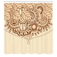 thumbnail image 3 of Ambesonne Sketchy Shower Curtain, Eastern Leaves Composition, 69"Wx75"L, Brown, 3 of 5