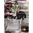 thumbnail image 4 of Outdoor Tablecloth with Umbrella Hole and Zipper, Black Gnomes Christmas Round Table Cloth 54 Inch Waterproof Tablecloth, Xmas Weeping Balls Snowflake Picnic Table Cover for Patio Camping, 4 of 7