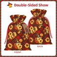 thumbnail image 2 of Fuzoiu Red Plaid Sunflower Print Christmas Gift Bag,Burlap Gift Bag with Drawstring Closure & Hang Tag,Perfect for Holidays, Birthdays, and Special Occasions-Small, 2 of 7