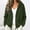 Army Green, variant on WIZUTIZ Women's Solid Color Corduroy Button Down Hoodie Drawstring Jacket Long Sleeve Loose Fit Casual Fall Winter Coat with Pockets