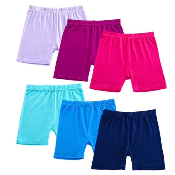 Usaibhir 6 Pack Girls Shorts Bike Shorts Toddler Biker Cartwheel Multi-Color Dance Under Dress Girls Clothes 2-10T