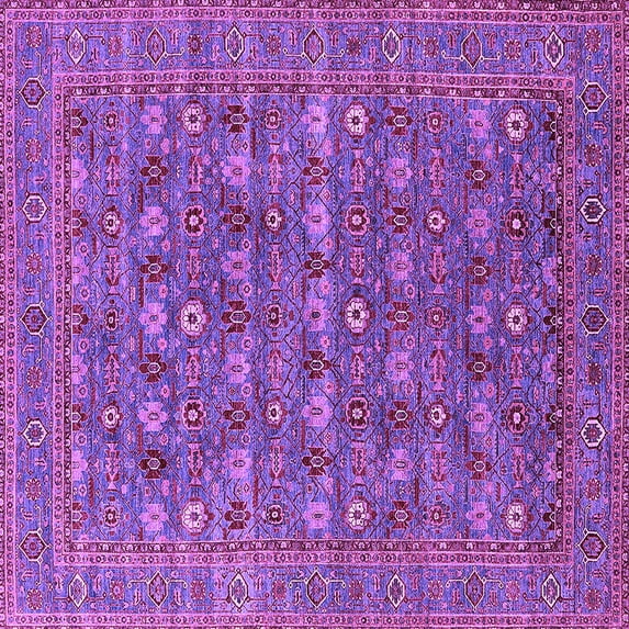 Ahgly Company Indoor Square Oriental Purple Industrial Area Rugs, 3' Square