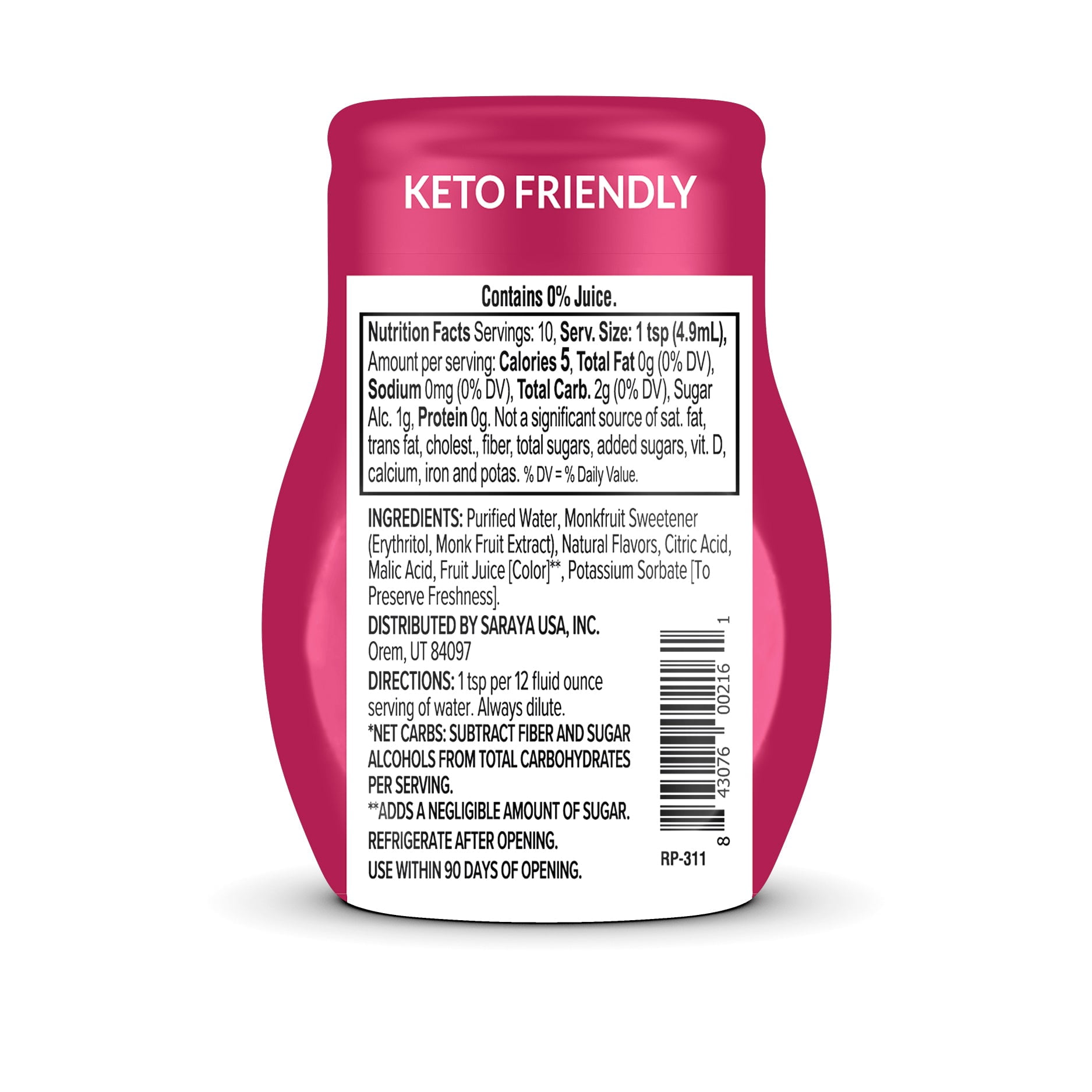 Lakanto Sugar Free Water Enhancer - Sweetened with Monk Fruit Sweetener and Erythritol, On the Go Liquid H2O Hydration, Zero Sugar, Naturally Flavored - Berry Pomegranate (1.67 fl oz - Pack of 6)