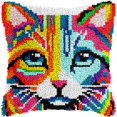 thumbnail image 1 of Kit de almohadas Latch Hook con forma de gato colorido para adultos y niños, 1 of 8