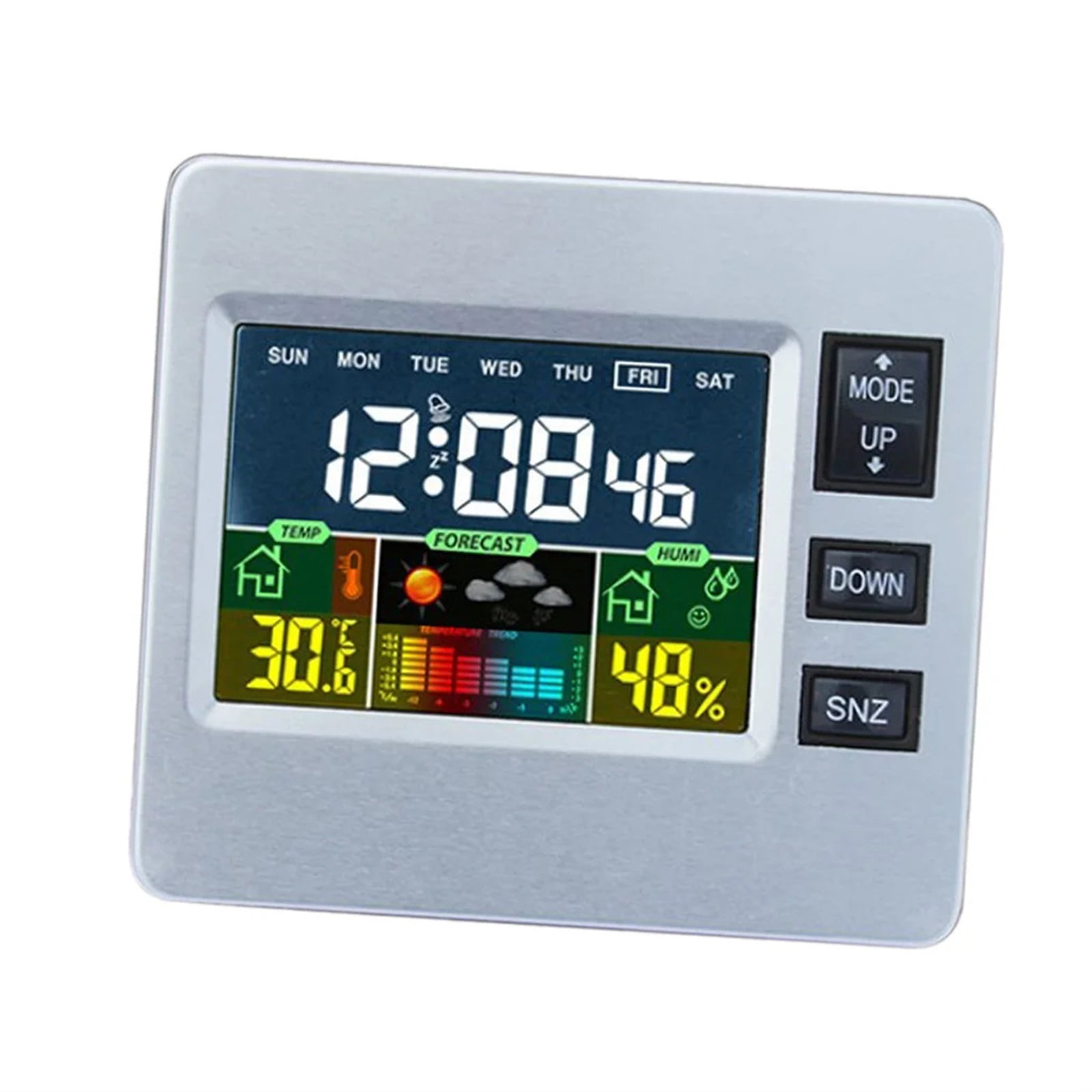 Wireless Weather Station Alarm Clock Indoor Thermometer Temperature Temp. Humidity Meter for Home Office ,Excellent Visual Experience