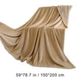 thumbnail image 3 of Frazada Manta polar de 150 x 200 cm, súper suave, cálida y lisa, para sofá cama, color caqui (1 unidad) JASKFLY, 3 of 8